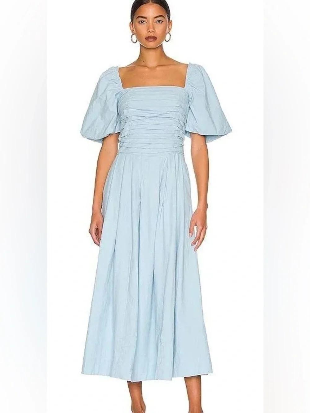 Free people ain’t she a beaut baby blue midi dress size small